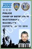 Film-Ausweis / ID Card - Police Department City of New York - Chief of Detectives - Ihr Name -Blanko